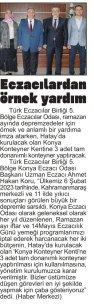 NİSAN 2023' DE BASINDA YER ALAN HABERLERİMİZ