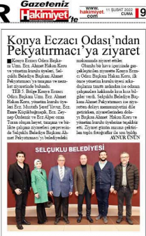 ŞUBAT 2022' DE BASINDA YER ALAN HABERLERİMİZ