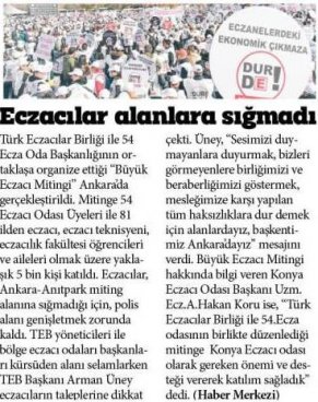 KASIM 2022' DE BASINDA YER ALAN HABERLERİMİZ