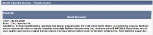 Medula’da Yayımlanan İlaç Raporları Konulu Duyuru Hakkında