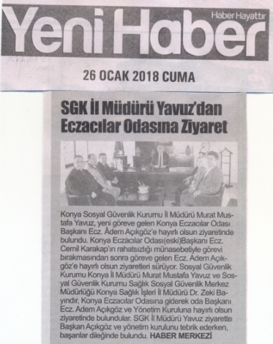 OCAK 2018' DE ÇIKAN HABERLER