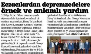 NİSAN 2023' DE BASINDA YER ALAN HABERLERİMİZ