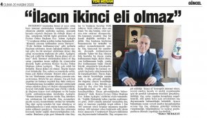 KASIM 2020' DE BASINDA YER ALAN HABERLERİMİZ