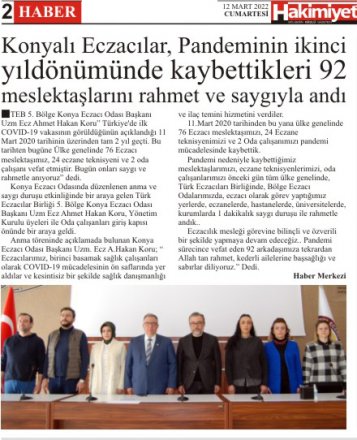MART 2022' DE BASINDA YER ALAN HABERLERİMİZ