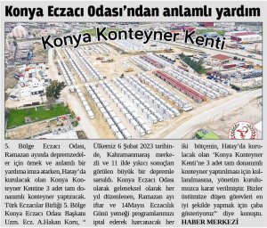 NİSAN 2023' DE BASINDA YER ALAN HABERLERİMİZ